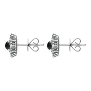18ct White Gold Whitby Jet 0.65ct Diamond Round Stud Earrings E1993