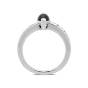 18ct White Gold Whitby Jet 1.75ct Diamond Marquise Ring. KRG195 sidejpg
