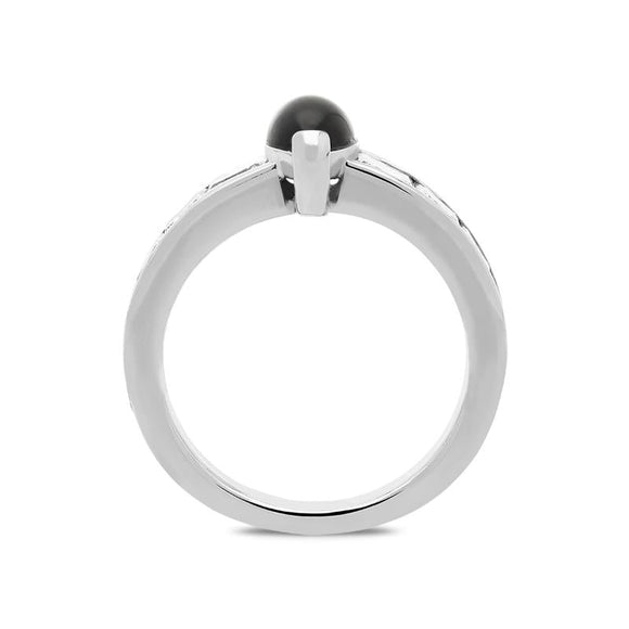 18ct White Gold Whitby Jet 1.75ct Diamond Marquise Ring. KRG195 sidejpg