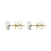 18ct Yellow Gold 0.72ct Opal Diamond Round Stud Earrings, FEU-2023.