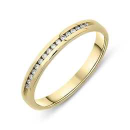 18ct Yellow Gold Diamond Channel Set Half Eternity Ring, BNN-087.