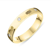 18ct Yellow Gold Diamond King's Coronation Hallmark 4mm Ring R1193 CFH