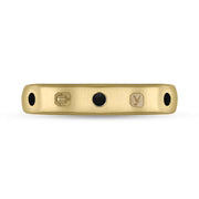 18ct Yellow Gold Jet King's Coronation Hallmark 4mm Ring R1193_4