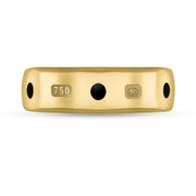 18ct Yellow Gold Jet King's Coronation Hallmark 6mm Ring R1193_6 CFH