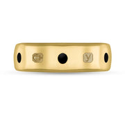 18ct Yellow Gold Jet King's Coronation Hallmark 6mm Ring R1193_6 CFH