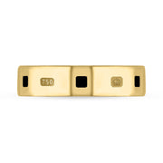 18ct Yellow Gold Jet King's Coronation Hallmark Princess Cut 5mm Ring  R1199_5 CFH