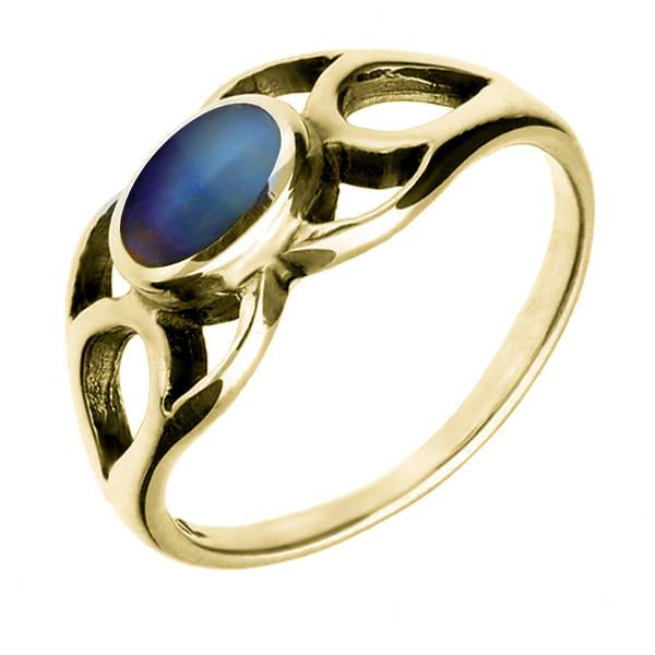18ct Yellow Gold Moonstone Lattice Ring, R146.