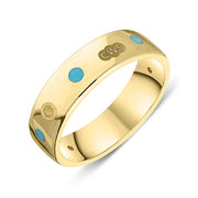 18ct Yellow Gold Turquoise King's Coronation Hallmark 6mm Ring R1193_6_CFH