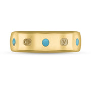 18ct Yellow Gold Turquoise King's Coronation Hallmark 6mm Ring R1193_6_CFH