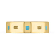 18ct Yellow Gold Turquoise King's Coronation Hallmark Princess Cut 6mm Ring R1199_6 CFH18ct Yellow Gold Turquoise King's Coronation Hallmark Princess Cut 6mm Ring R1199_6 CFH