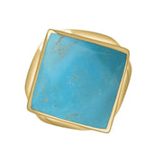 18ct Yellow Gold Turquoise King's Coronation Hallmark Small Rhombus Ring  R606 CFH