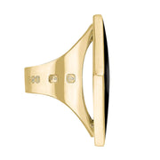 18ct Yellow Gold Whitby Jet King's Coronation Hallmark Large Rhombus Ring R608 CFH