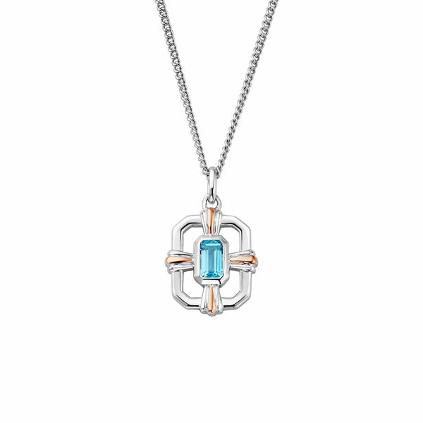 Clogau Enchanted Gateways Sterling Silver Swiss Blue Topaz Necklace