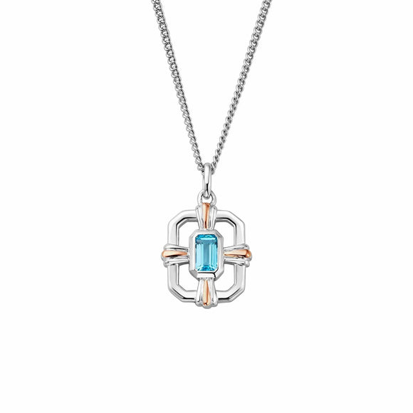 Clogau Enchanted Gateways Sterling Silver Swiss Blue Topaz Necklace