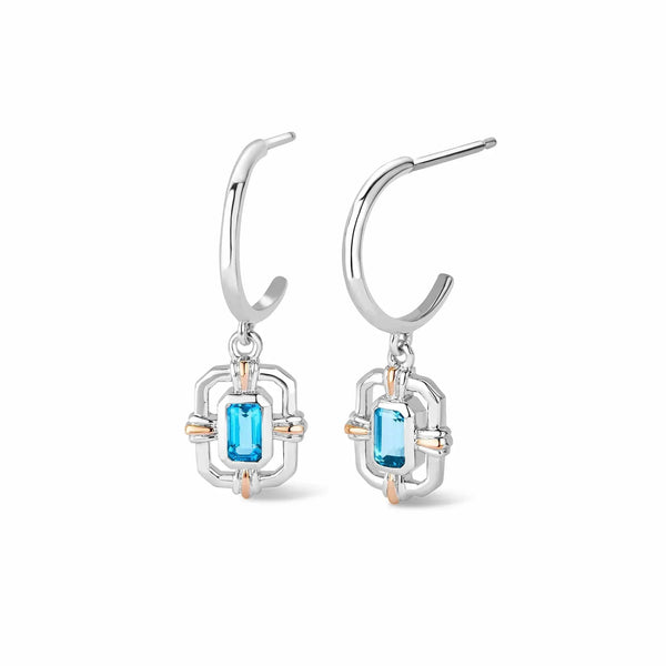 Clogau Enchanted Gateways Sterling Silver Swiss Blue Topaz Drop Earrings