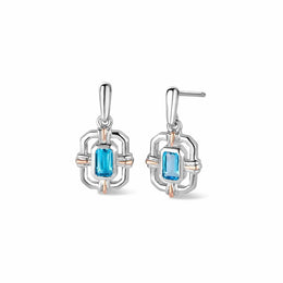 Clogau Enchanted Gateways Sterling Silver Swiss Blue Topaz Stud Earrings
