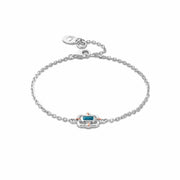 Clogau Enchanted Gateways Sterling Silver Swiss Blue Topaz Stud Bracelet