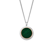 Clogau Reflections of Padarn Sterling Silver Malachite Necklace