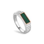 Clogau Reflections of Padarn Sterling Silver Malachite Signet Ring