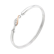 Clogau Past Present Future Sterling Silver White Topaz Bangle