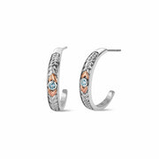 Clogau Lilibet Sterling Silver and Sky Blue Topaz Hoop Earrings