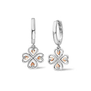 Clogau Tree of Life Sterling Silver Heart Drop Hoop Earrings