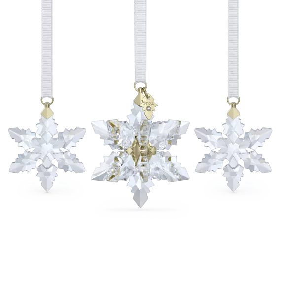 Swarovski 2024 Annual Edition Snowflake Ornament Set Of 3