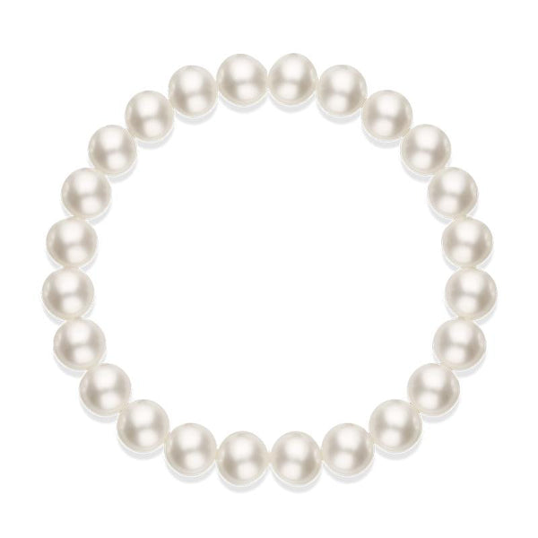 8-8.5mm White Pearl Stretch Bracelet, B1184.