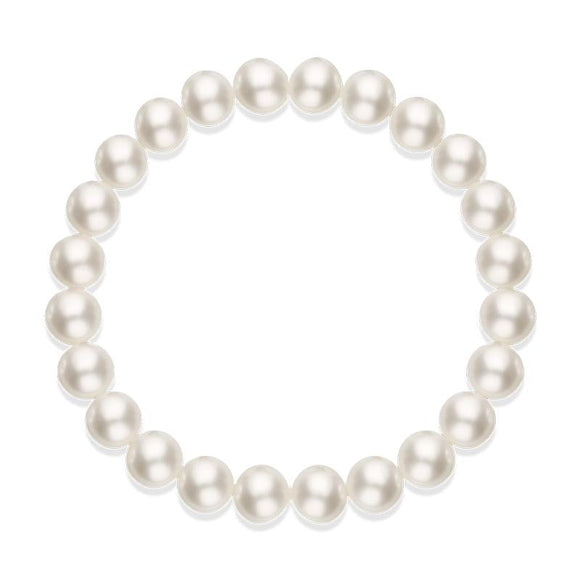 8-8.5mm White Pearl Stretch Bracelet, B1184.