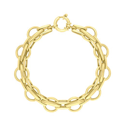 9ct Yellow Gold Round Link Handmade Bracelet C145BR