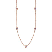 9ct Rose Gold Blue John Cross Link Disc Chain Necklace