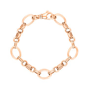 9ct Rose Gold Double Link Handmade Bracelet C057BR