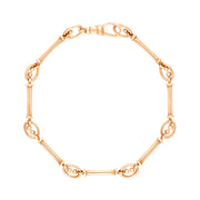9ct Rose Gold Handmade Baton Link Bracelet C015BR