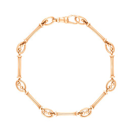 9ct Rose Gold Handmade Baton Link Bracelet C015BR