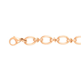 9ct Rose Gold Oval Link Handmade Bracelet