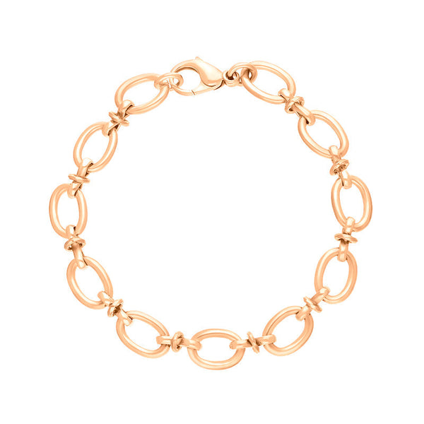 9ct Rose Gold Oval Link Handmade Bracelet C058BR