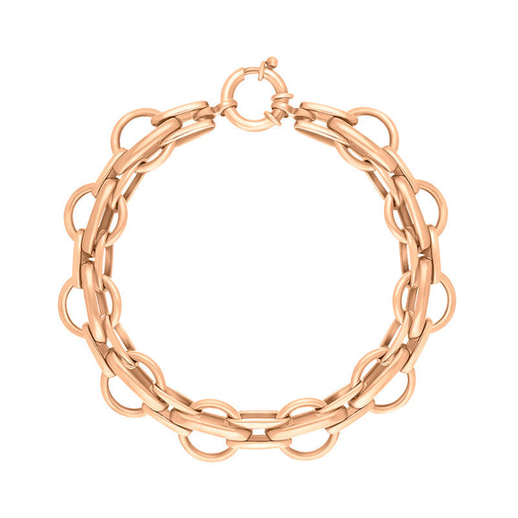 9ct Rose Gold Round Link Handmade Bracelet C145BR