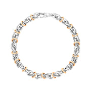 9ct Rose Gold Sterling Silver Multi Link Handmade Bracelet C063BR