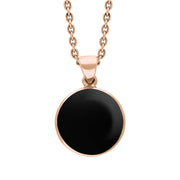 9ct Rose Gold Whitby Jet Plain Round Necklace, P1541.
