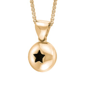 9ct Rose Gold Whitby Jet Star Disc Necklace