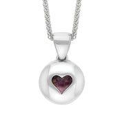 9ct White Gold Blue John Heart Disc Necklace