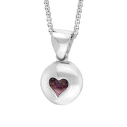 9ct White Gold Blue John Heart Disc Necklace