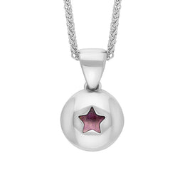 9ct White Gold Blue John Star Disc Necklace
