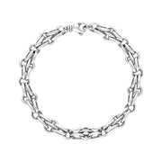 9ct White Gold Multi Link Cable Chain Bracelet C064BR