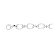 9ct White Gold Oval Link Handmade Bracelet