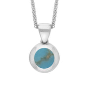 9ct White Gold Turquoise Star Disc Necklace