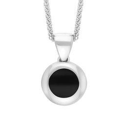 9ct White Gold Whitby Jet Heart Disk Necklace, P3643.