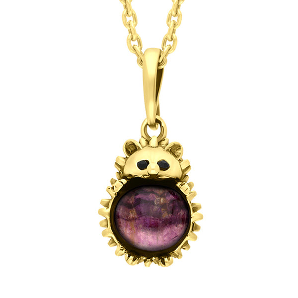 9ct Yellow Gold Blue John Small Hedgehog Necklace P3495