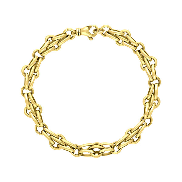 9ct Yellow Gold Multi Link Cable Chain Bracelet C064BR