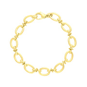 9ct Yellow Gold Oval Link Handmade Bracelet C058BR